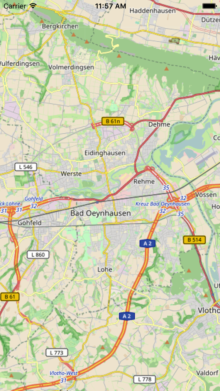 Image of a standard looking Open Street Map map